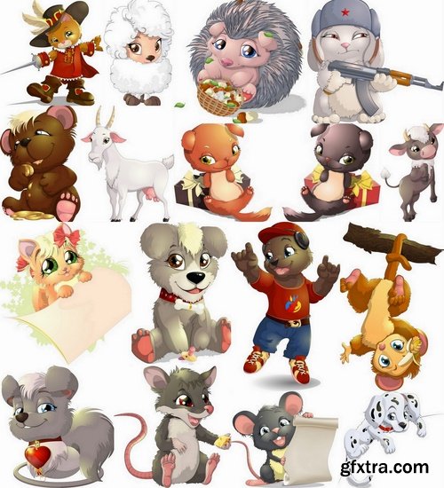 Beautiful animals in vector set - 25 Eps