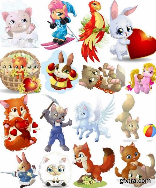 Beautiful animals in vector set #2 - 25 Eps