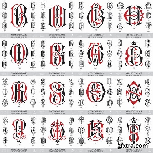 Abstract Monogram in vector set - 25 Eps