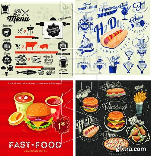 Amazing SS - Retro vintage style fast food, 25xEPS
