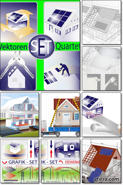 Warm, modern and comfortable home / Plan your dream home - Vector
