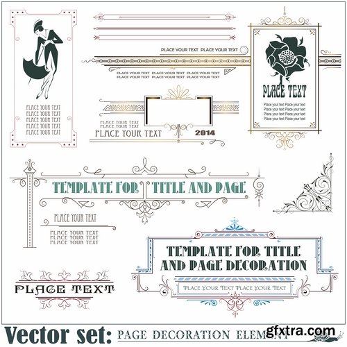 Different template with frames and patterns for page decoration in vector - 25 Eps