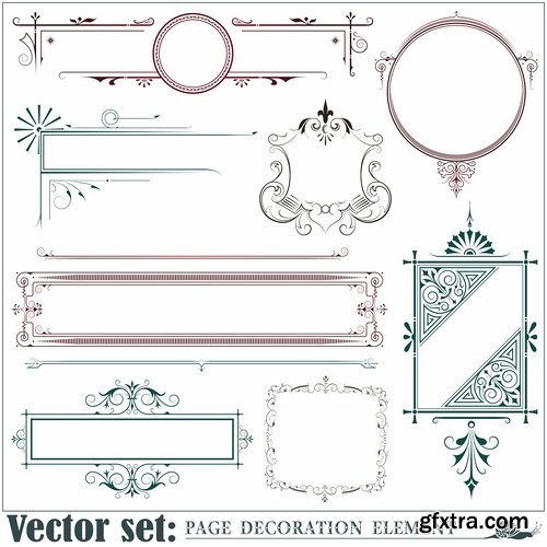 Different template with frames and patterns for page decoration in vector - 25 Eps