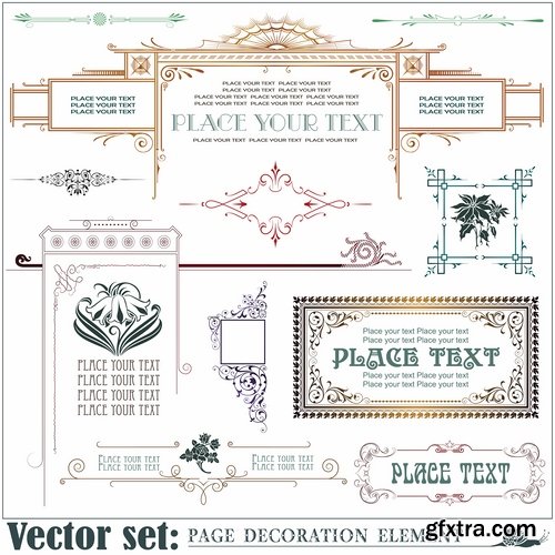 Different template with frames and patterns for page decoration in vector - 25 Eps