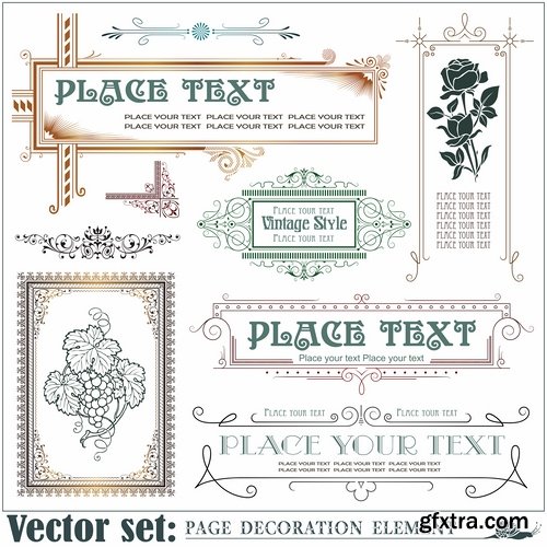 Different template with frames and patterns for page decoration in vector - 25 Eps