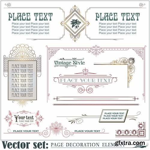 Different template with frames and patterns for page decoration in vector - 25 Eps