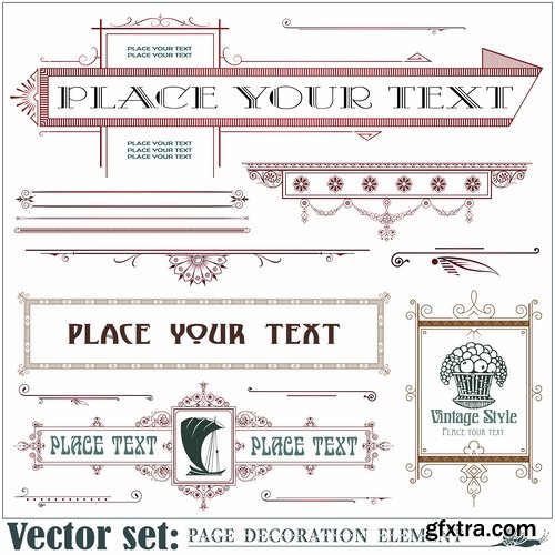 Different template with frames and patterns for page decoration in vector - 25 Eps
