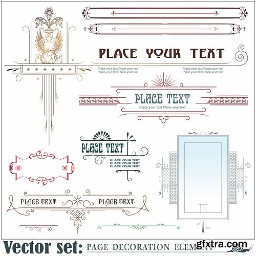 Different template with frames and patterns for page decoration in vector - 25 Eps