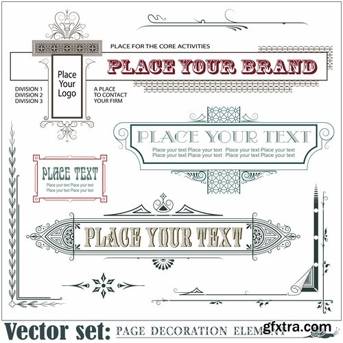 Different template with frames and patterns for page decoration in vector - 25 Eps