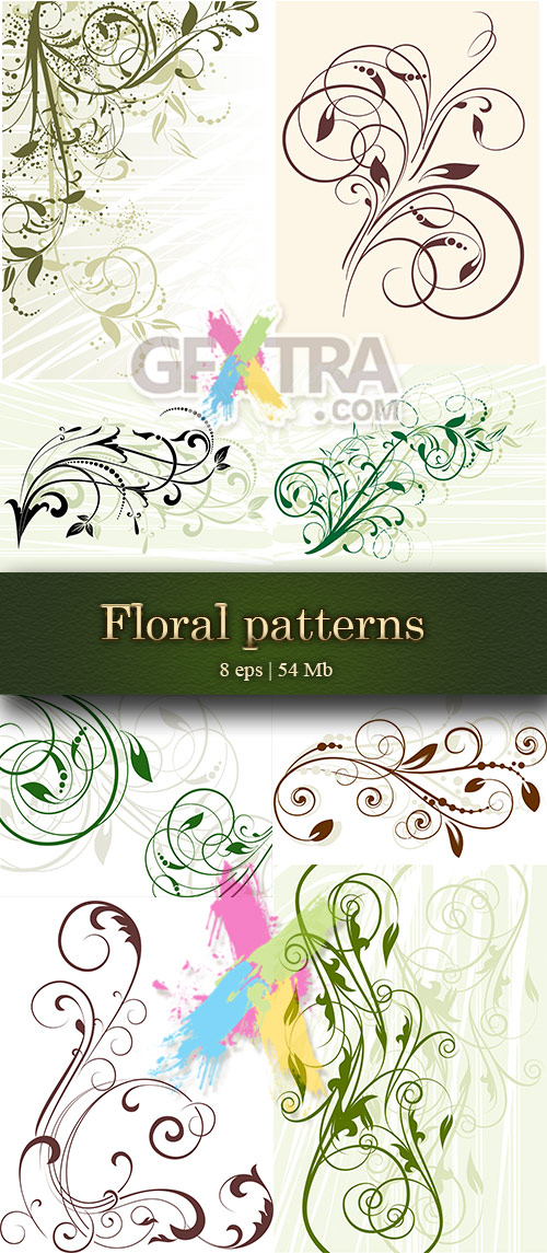 Floral patterns with decorative branches