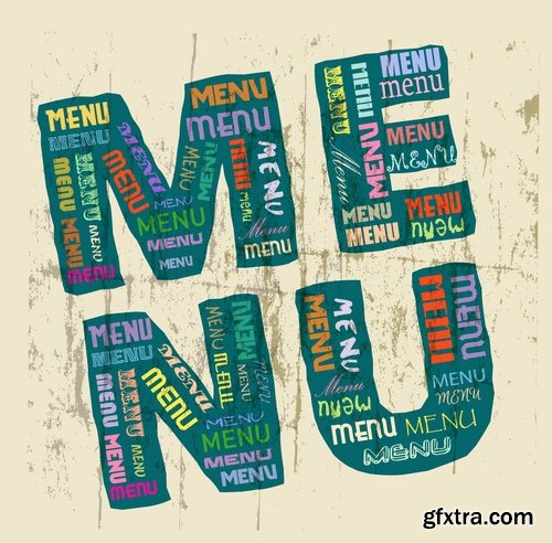 Menu Template design elements in vector by stock #3 - 32 Eps