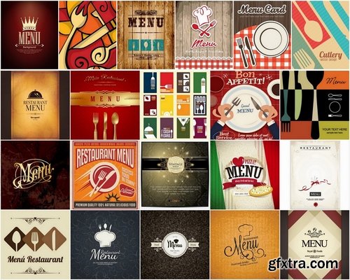 Menu Template design elements in vector by stock #3 - 32 Eps