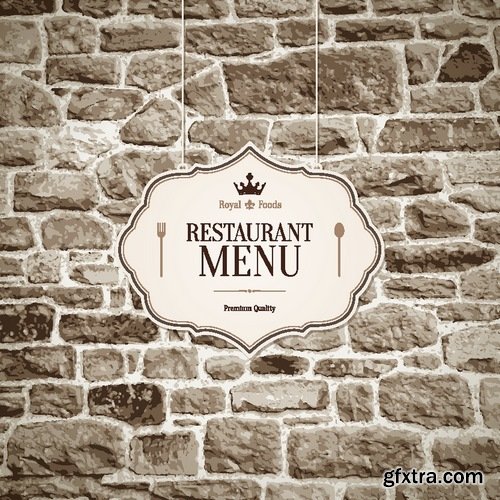 Menu Template design elements in vector by stock #3 - 32 Eps
