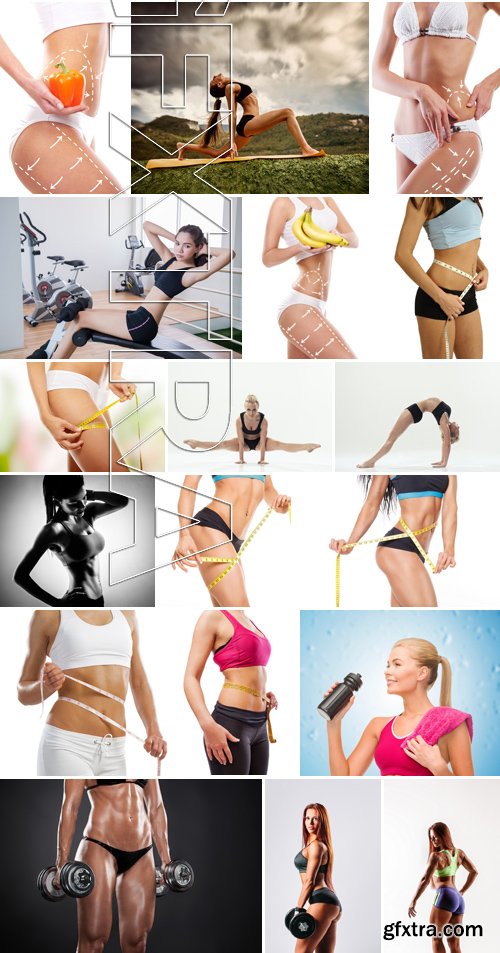 Stock Photos - Fitness, Toned body, 25xJPG
