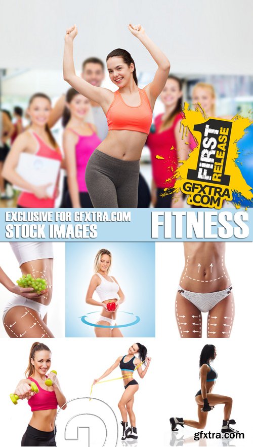 Stock Photos - Fitness, Toned body, 25xJPG
