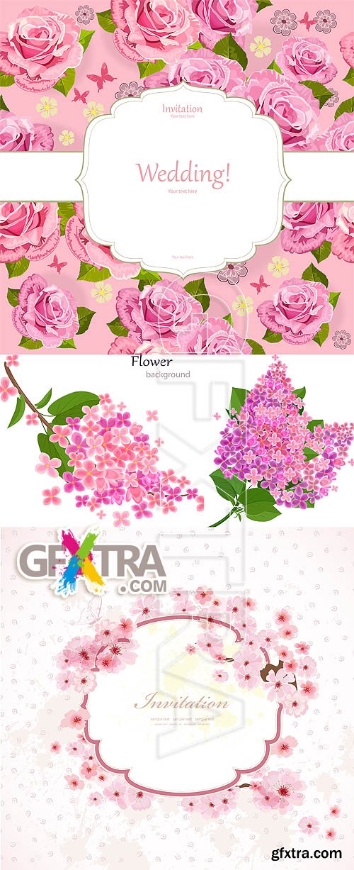 Stock vector - Flowers & cards