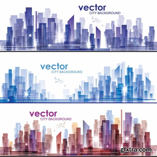 Different buldings in vector set from stock - 25 Eps