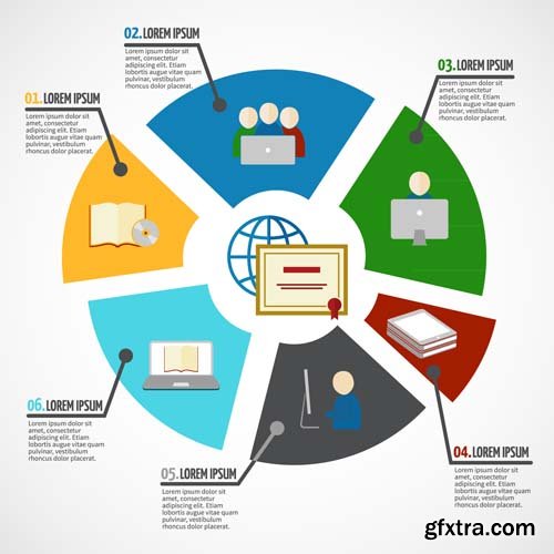 Education infographics and flat icons design, 25xEPS