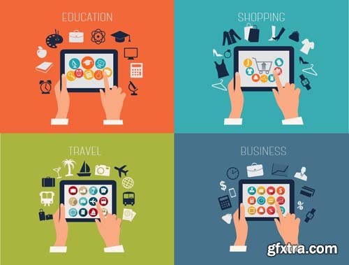 Education infographics and flat icons design, 25xEPS