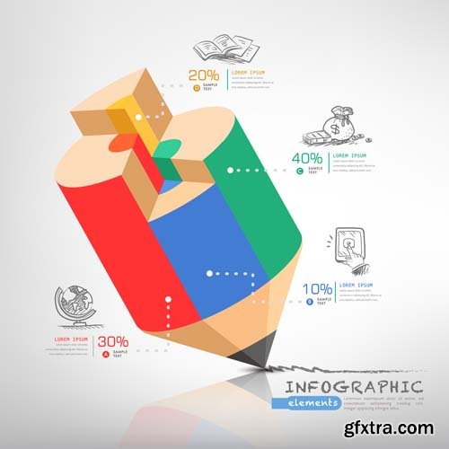 Education infographics and flat icons design, 25xEPS