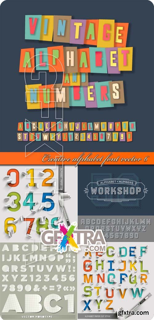 Creative alphabet font vector 6