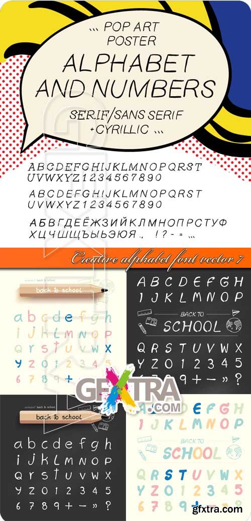 Creative alphabet font vector 7