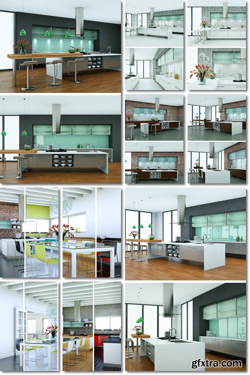 Modern Kitchen Interior Design - Stock photo