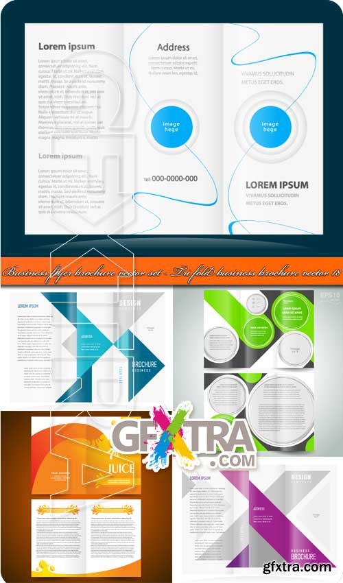 Business flyer brochure vector set - Tri fold business brochure vector 18