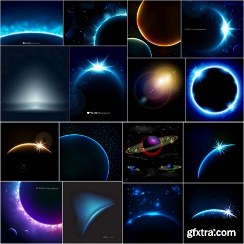 Beautiful Space backgrounds in vector from stock - 25 Eps