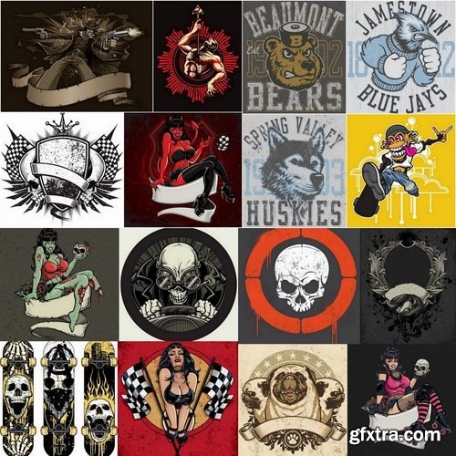 T-shirt Design elements in vector from stock 19 - 25 Eps