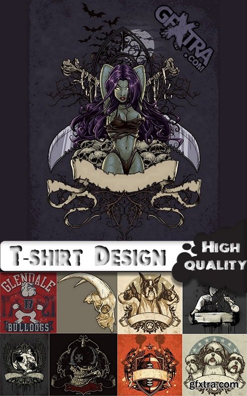 T-shirt Design elements in vector from stock 19 - 25 Eps