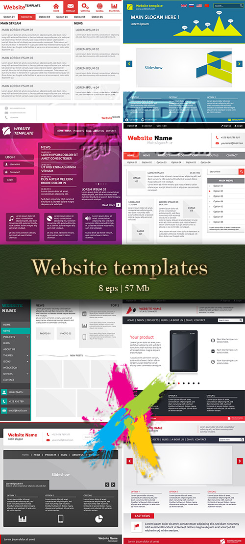 Website templates: Abstract opacity website and Website templates with slideshow