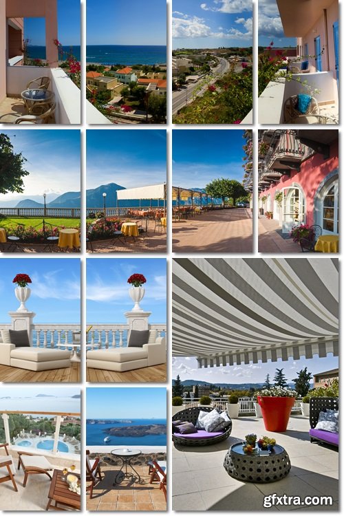 Sea view from terrace - Stock photo