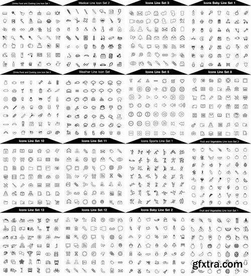 Icons in vector Set from stock #21 - 25 Eps