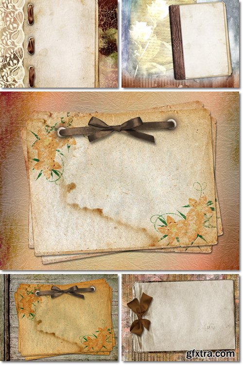 Elegant, old framework for a photo, invitation on the paper background, abstract grunge background - Stock photo