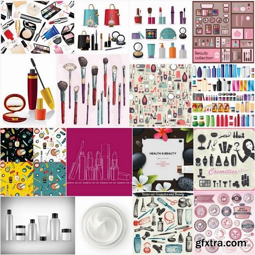 Cosmetic design elements in vector from stock - 25 Eps