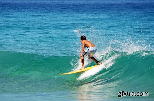 Stock Photo: Surfboards at beach