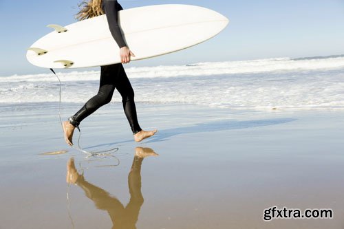 Stock Photo: Surfboards at beach