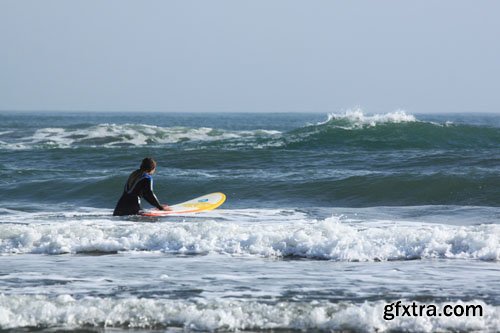 Stock Photo: Surfboards at beach