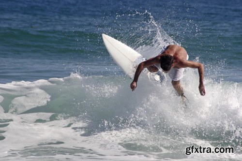 Stock Photo: Surfboards at beach