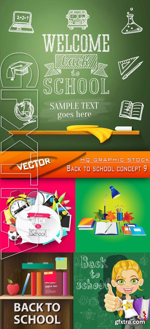 Stock Vector - Back to school concept 9