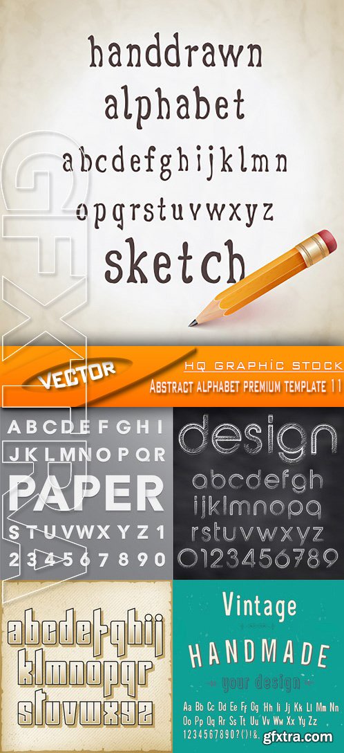 Stock Vector - Abstract alphabet premium template 11