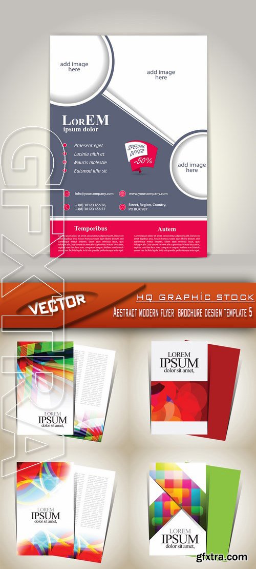 Stock Vector - Abstract modern flyer brochure design template 5