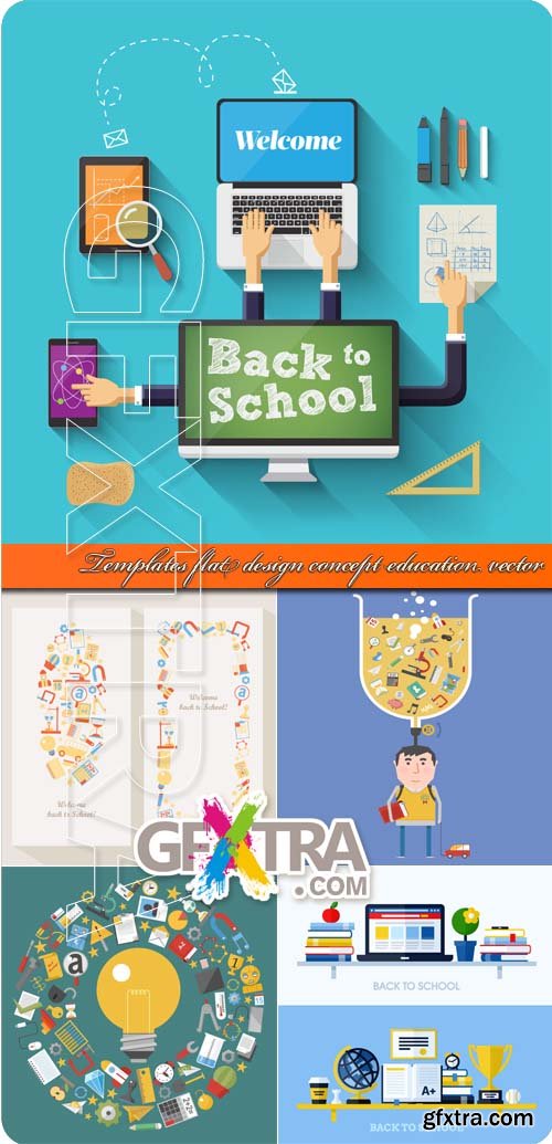 Templates flat design concept education vector