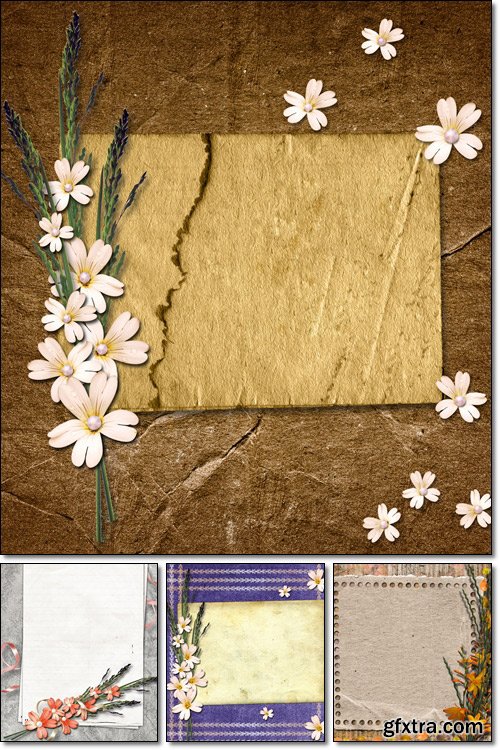 Beautiful frames for photos and greeting cards - Stock photo