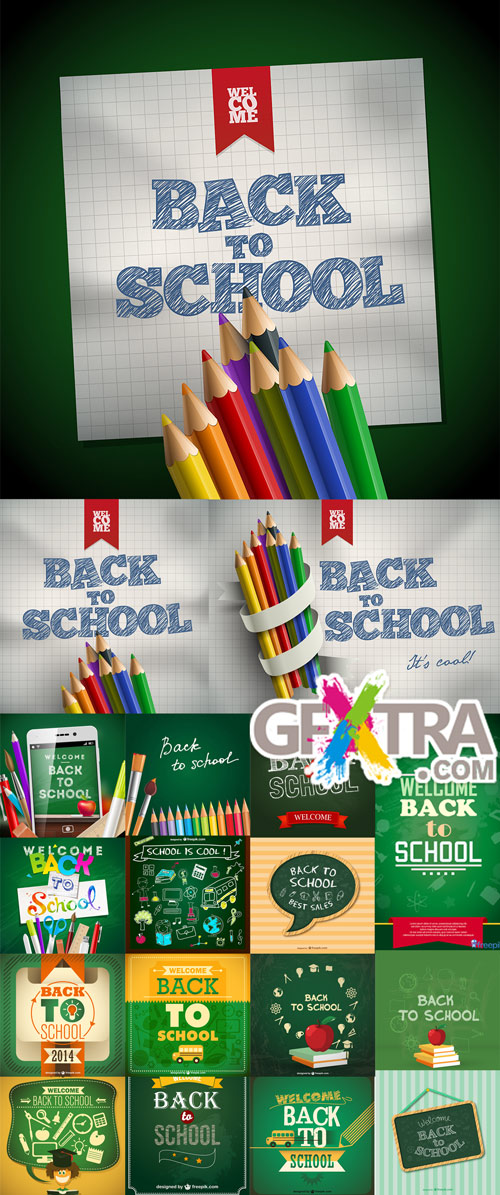 Back to school vector set