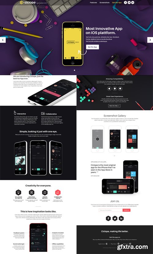 Ciclope App Psd Landing Page Vol 1