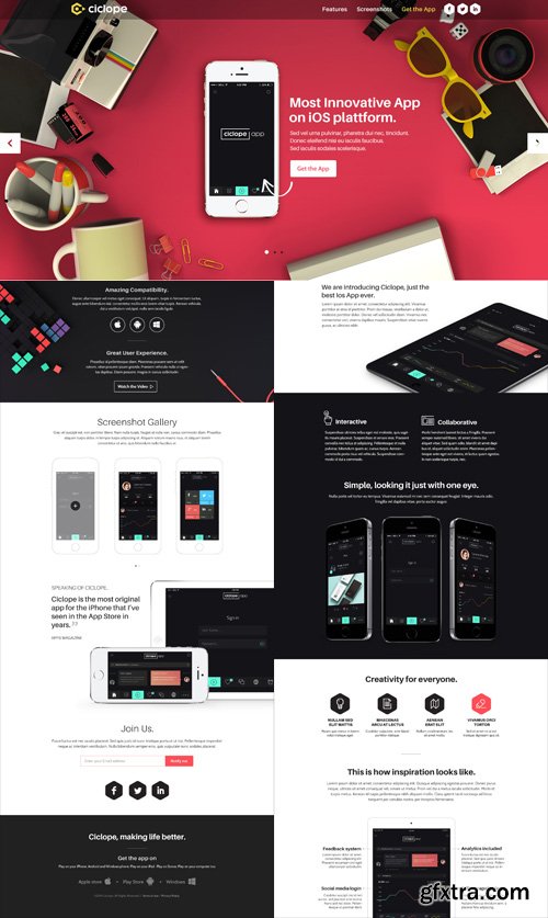Ciclope App Psd Landing Page Vol 3