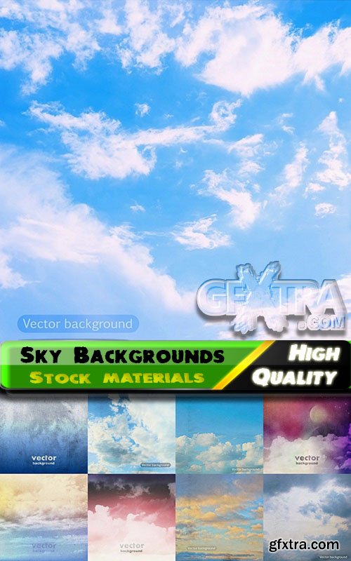 Beautiful sky backgrounds in vector - 24 Eps