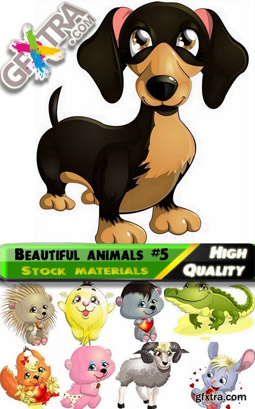 Beautiful animals in vector set from stock #5 - 25 Eps